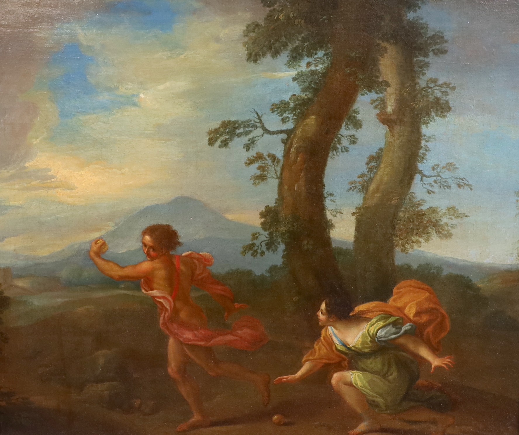 After Nicolas Colombel (French, 1644-1717), Atalanta and Hippomenes, oil on canvas, 55 x 65cm